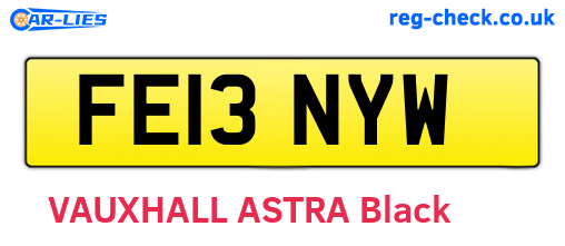 FE13NYW are the vehicle registration plates.