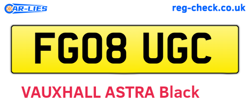 FG08UGC are the vehicle registration plates.