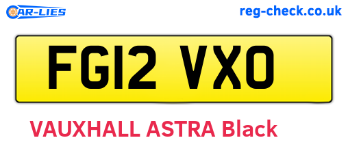 FG12VXO are the vehicle registration plates.