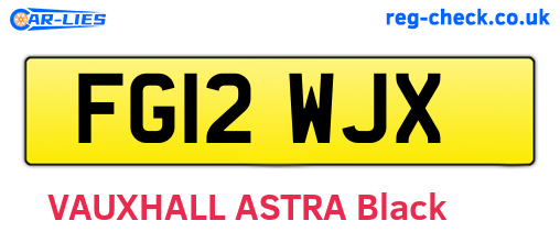 FG12WJX are the vehicle registration plates.