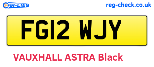 FG12WJY are the vehicle registration plates.