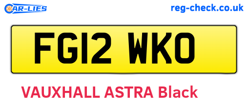 FG12WKO are the vehicle registration plates.