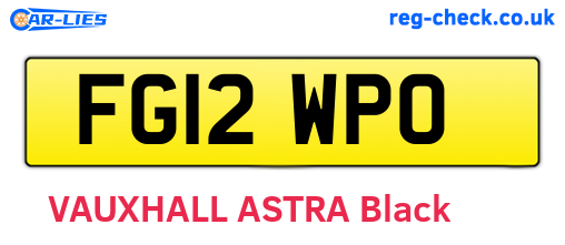 FG12WPO are the vehicle registration plates.