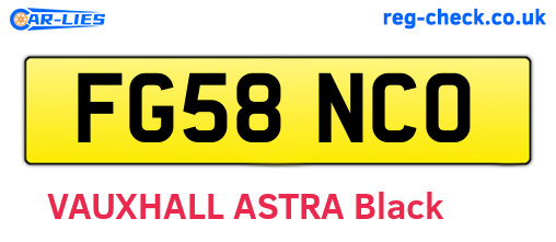 FG58NCO are the vehicle registration plates.