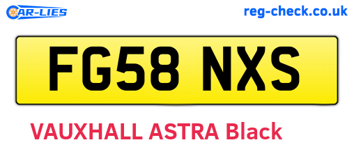 FG58NXS are the vehicle registration plates.