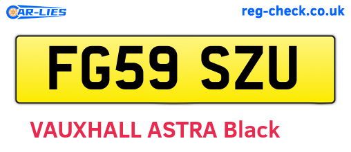 FG59SZU are the vehicle registration plates.