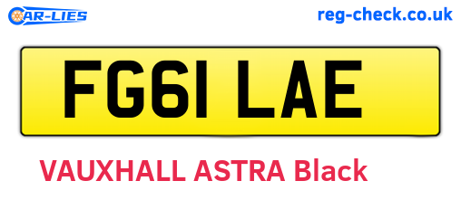 FG61LAE are the vehicle registration plates.