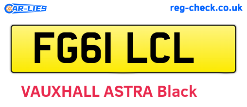 FG61LCL are the vehicle registration plates.