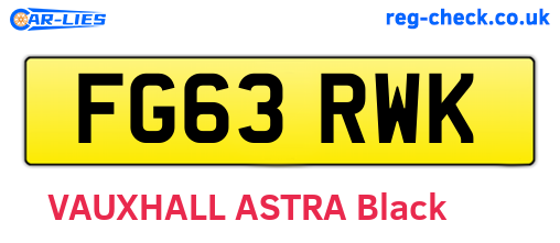 FG63RWK are the vehicle registration plates.