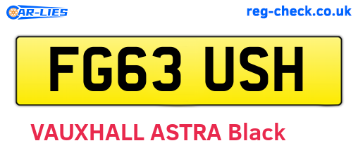 FG63USH are the vehicle registration plates.