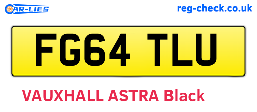 FG64TLU are the vehicle registration plates.