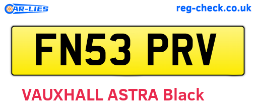 FN53PRV are the vehicle registration plates.
