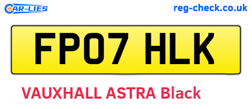 FP07HLK are the vehicle registration plates.