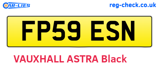 FP59ESN are the vehicle registration plates.