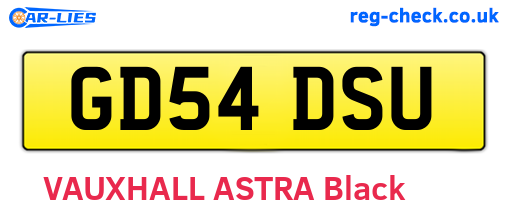 GD54DSU are the vehicle registration plates.