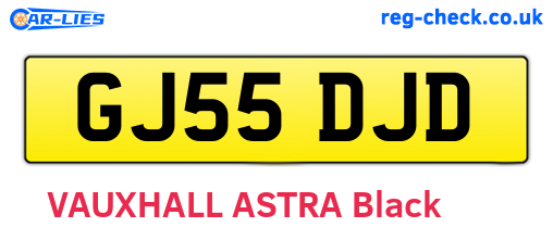 GJ55DJD are the vehicle registration plates.