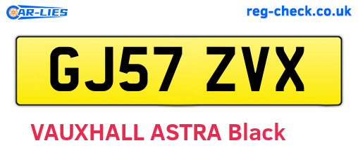 GJ57ZVX are the vehicle registration plates.