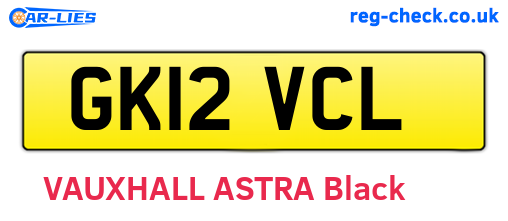GK12VCL are the vehicle registration plates.