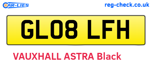 GL08LFH are the vehicle registration plates.