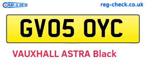 GV05OYC are the vehicle registration plates.
