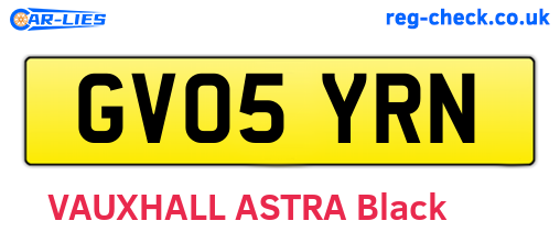 GV05YRN are the vehicle registration plates.