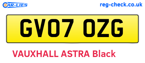 GV07OZG are the vehicle registration plates.