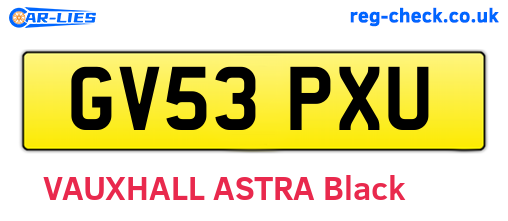 GV53PXU are the vehicle registration plates.