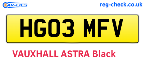 HG03MFV are the vehicle registration plates.