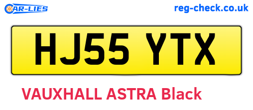 HJ55YTX are the vehicle registration plates.