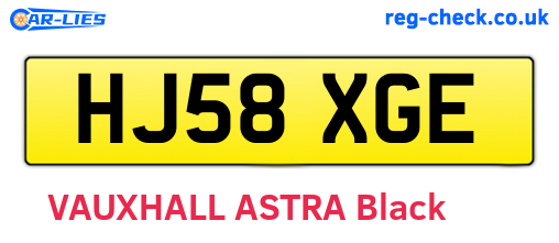HJ58XGE are the vehicle registration plates.