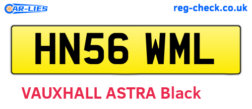 HN56WML are the vehicle registration plates.