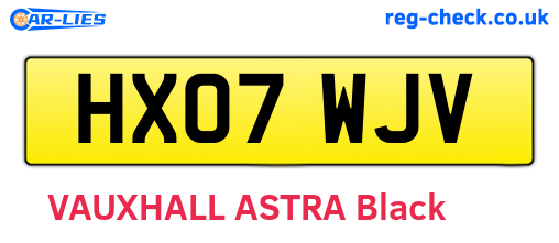 HX07WJV are the vehicle registration plates.