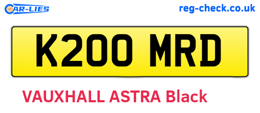 K200MRD are the vehicle registration plates.