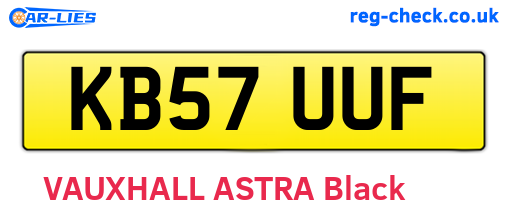 KB57UUF are the vehicle registration plates.
