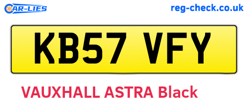 KB57VFY are the vehicle registration plates.