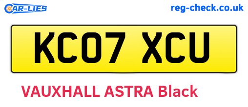 KC07XCU are the vehicle registration plates.