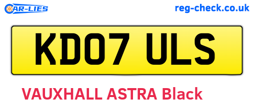 KD07ULS are the vehicle registration plates.