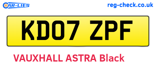 KD07ZPF are the vehicle registration plates.