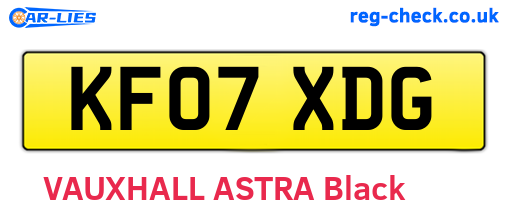 KF07XDG are the vehicle registration plates.