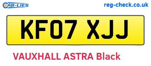 KF07XJJ are the vehicle registration plates.