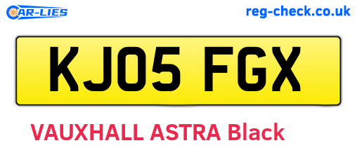 KJ05FGX are the vehicle registration plates.