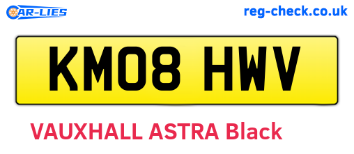 KM08HWV are the vehicle registration plates.