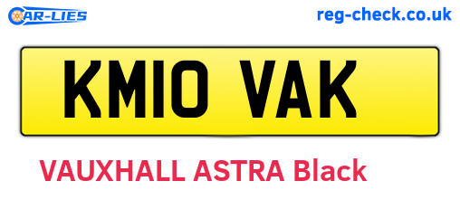 KM10VAK are the vehicle registration plates.