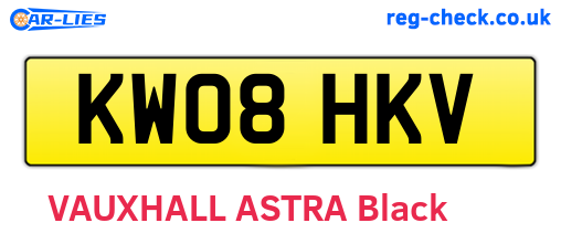 KW08HKV are the vehicle registration plates.
