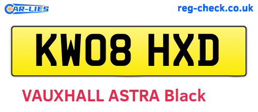 KW08HXD are the vehicle registration plates.