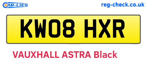 KW08HXR are the vehicle registration plates.