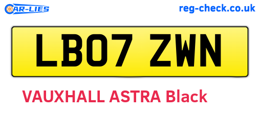 LB07ZWN are the vehicle registration plates.