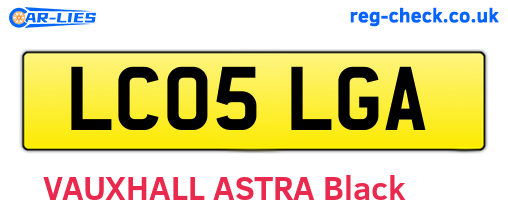 LC05LGA are the vehicle registration plates.