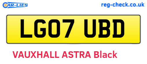 LG07UBD are the vehicle registration plates.