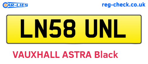 LN58UNL are the vehicle registration plates.